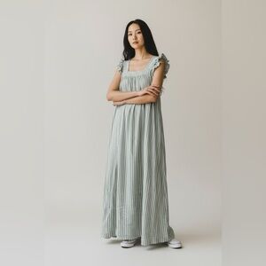 a new day Sage Striped Maxi Dress
